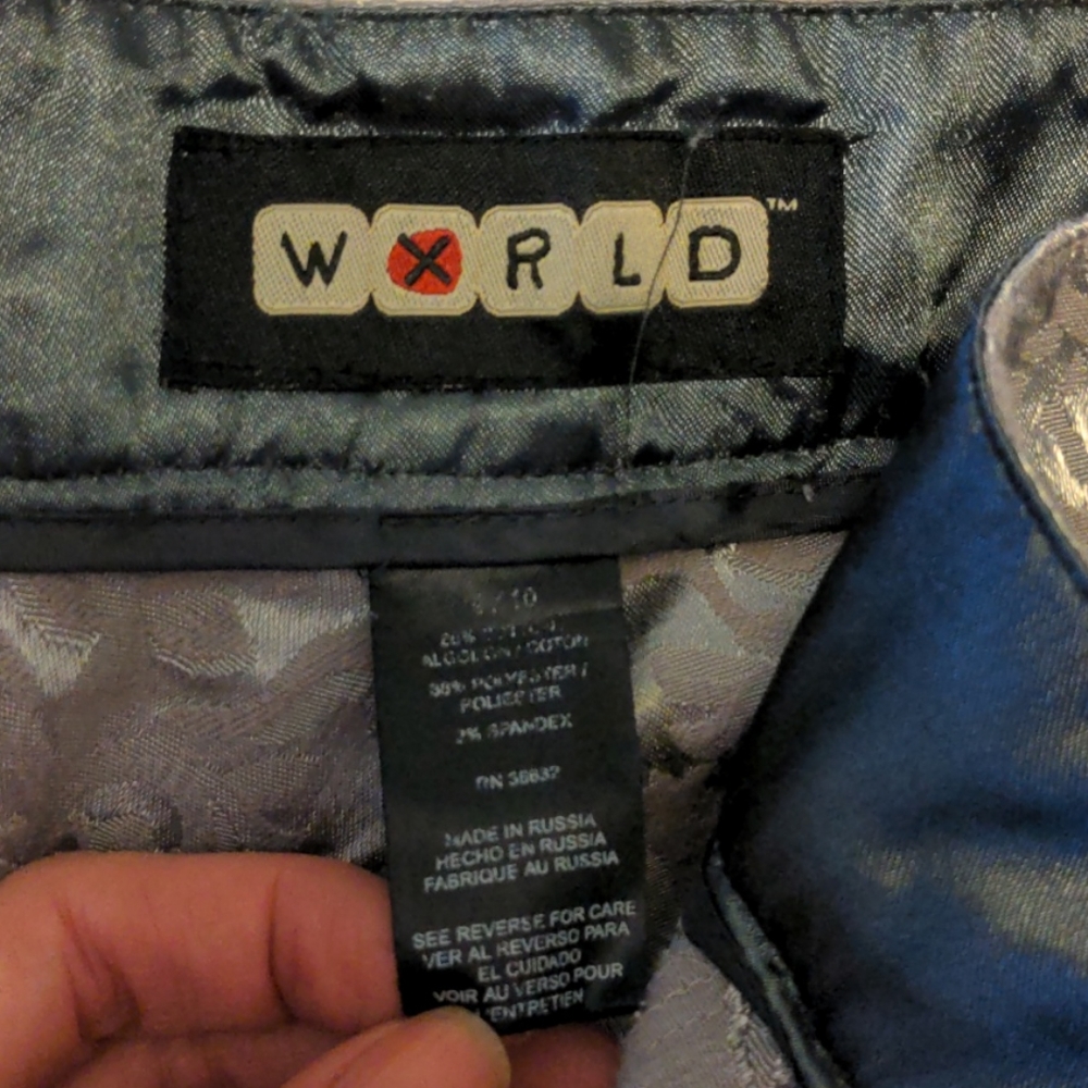 Vintage Funky Silver Pattern Bell Bottom Pants - image 5